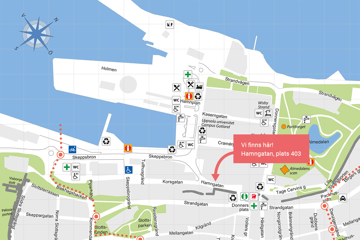 Karta som visar vart Openpoint är under Almedelsveckan